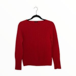 J. Crew Red Cable Knit Long Sleeve Sweater Sz S